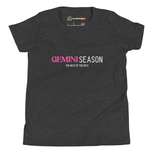Gemini Season, Best Of The Best, Pink Text Design Kids Unisex Dark Grey Heather T-Shirt