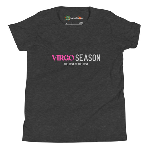 Virgo Season, Best Of The Best, Pink Text Design Kids Unisex Dark Grey Heather T-Shirt