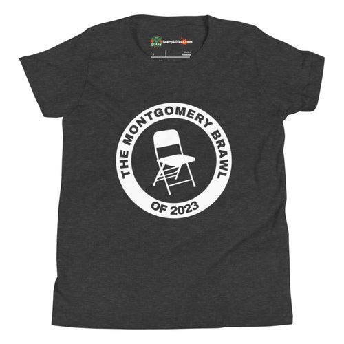 The Montgomery Brawl of 2023 Folding Chair Kids Unisex Dark Grey Heather T-Shirt