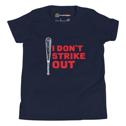 I Don't Strike Out, Baseball Bat Kids Unisex Navy T-Shirt