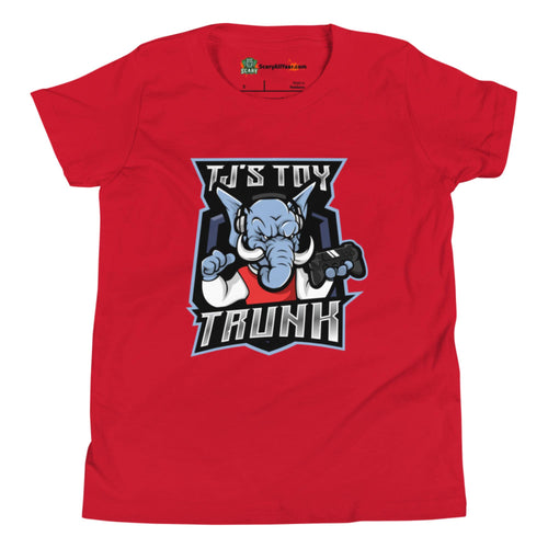 TJ's Toy Trunk Channel Logo Kids Unisex Red T-Shirt