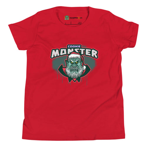 The Real Cookie Monster, Creepy Santa Claus Kids Unisex Red T-Shirt