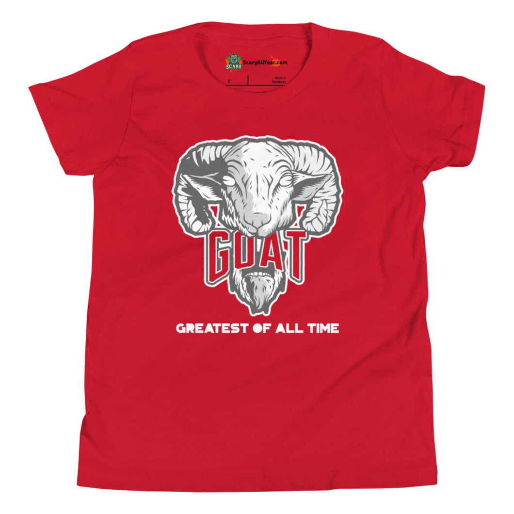 Greatest Of All Time GOAT, Wolf Grey Colorway Kids Unisex Red T-Shirt
