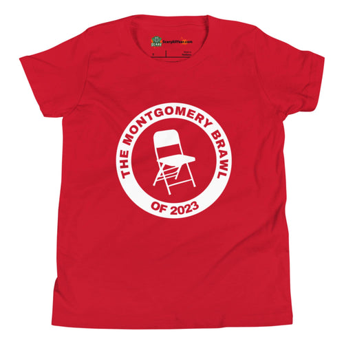 The Montgomery Brawl of 2023 Folding Chair Kids Unisex Red T-Shirt