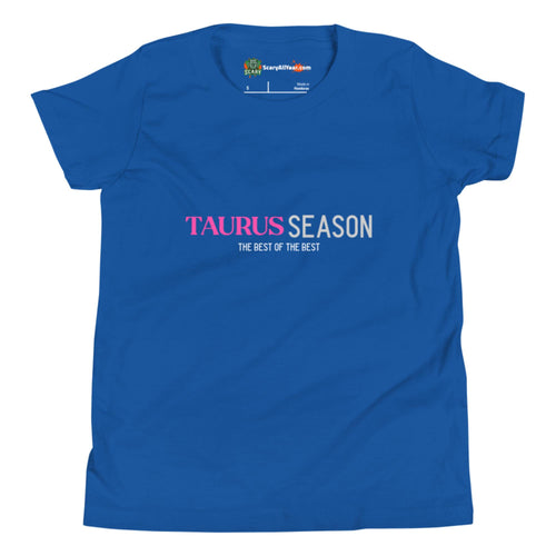 Taurus Season, Best Of The Best, Pink Text Design Kids Unisex True Royal T-Shirt