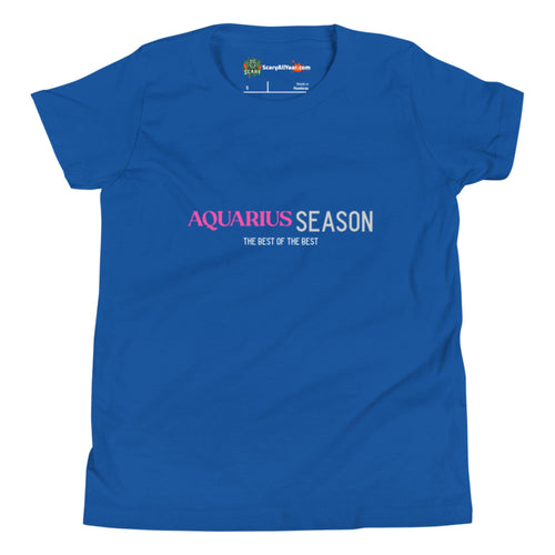 Aquarius Season, Best Of The Best, Pink Text Design Kids Unisex True Royal T-Shirt