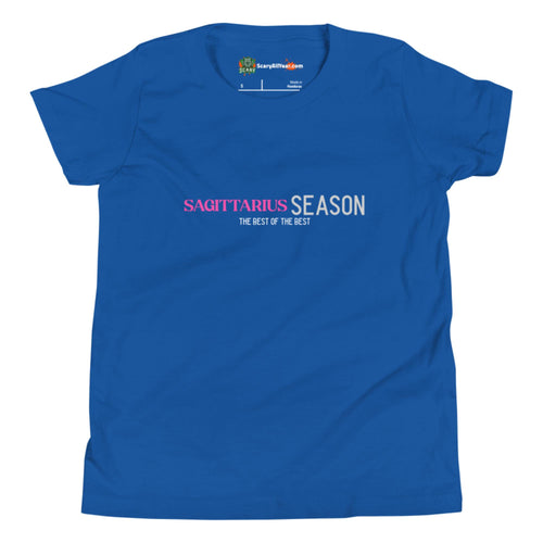 Sagittarius Season, Best Of The Best, Pink Text Design Kids Unisex True Royal T-Shirt