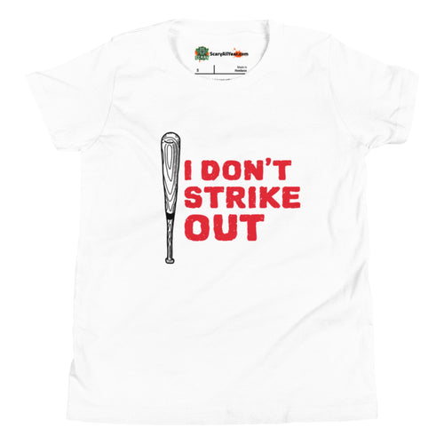 I Don't Strike Out, Baseball Bat Kids Unisex White T-Shirt