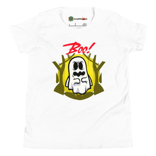 Boo, Cute Ghost Halloween Kids Unisex White T-Shirt