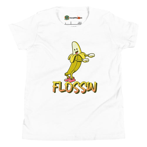 Flossin Banana, Dancing Character Kids Unisex White T-Shirt