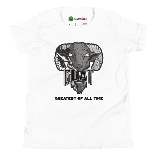 Greatest Of All Time GOAT, Cool Grey Colorway Kids Unisex White T-Shirt