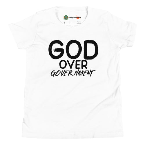 God Over Government Black and White Kids Unisex White T-Shirt