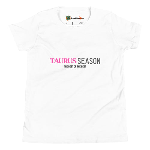 Taurus Season, Best Of The Best, Pink Text Design Kids Unisex White T-Shirt