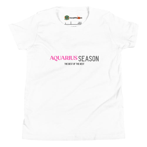 Aquarius Season, Best Of The Best, Pink Text Design Kids Unisex White T-Shirt