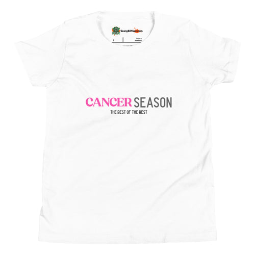 Cancer Season, Best Of The Best, Pink Text Design Kids Unisex White T-Shirt