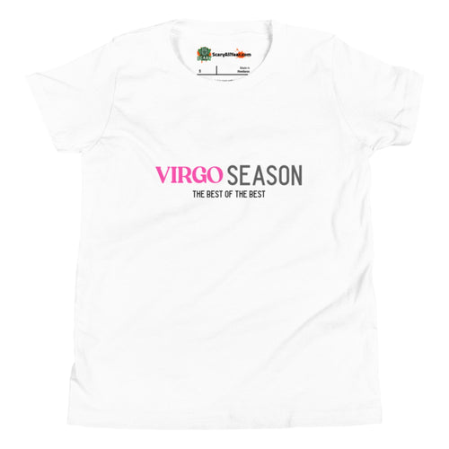 Virgo Season, Best Of The Best, Pink Text Design Kids Unisex White T-Shirt
