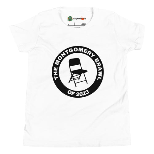 The Montgomery Brawl of 2023 Folding Chair Kids Unisex White T-Shirt