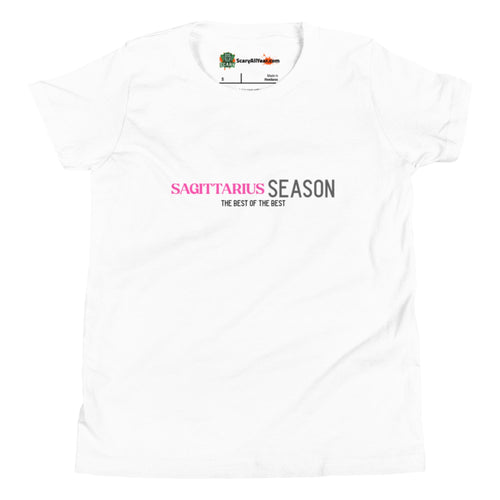 Sagittarius Season, Best Of The Best, Pink Text Design Kids Unisex White T-Shirt